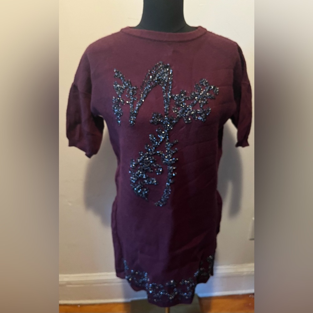 Manila Grace Sweater Dress Tunic Embroidered Size XS NWT’s